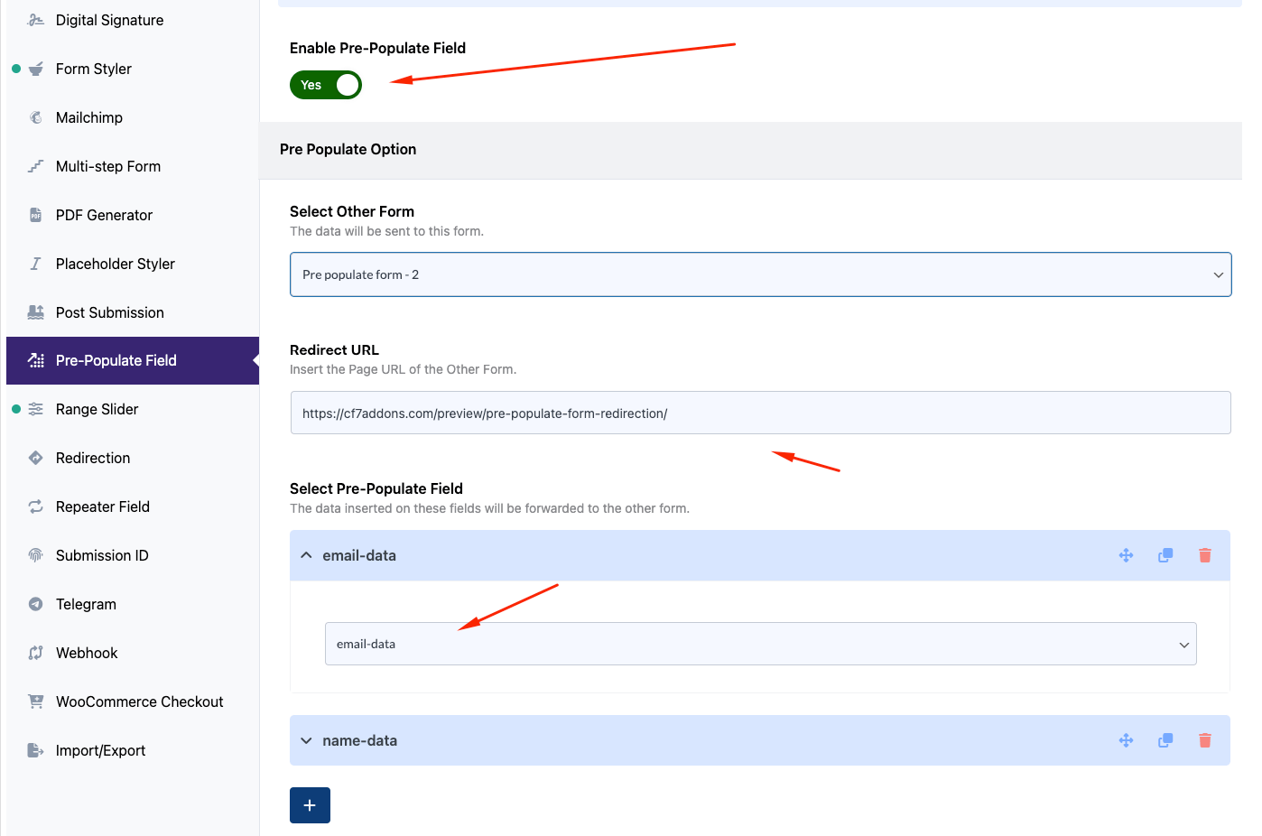 Pre-populate Field (Settings)