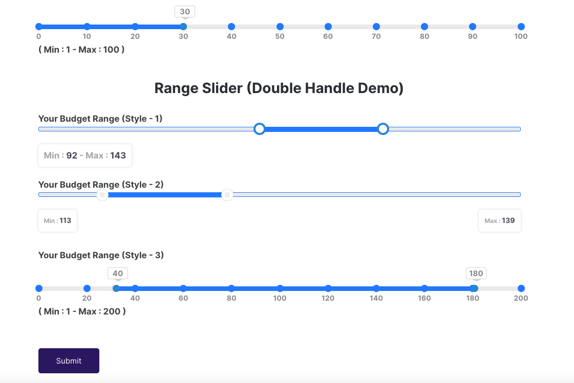 Range Slider Pro (Form Example)