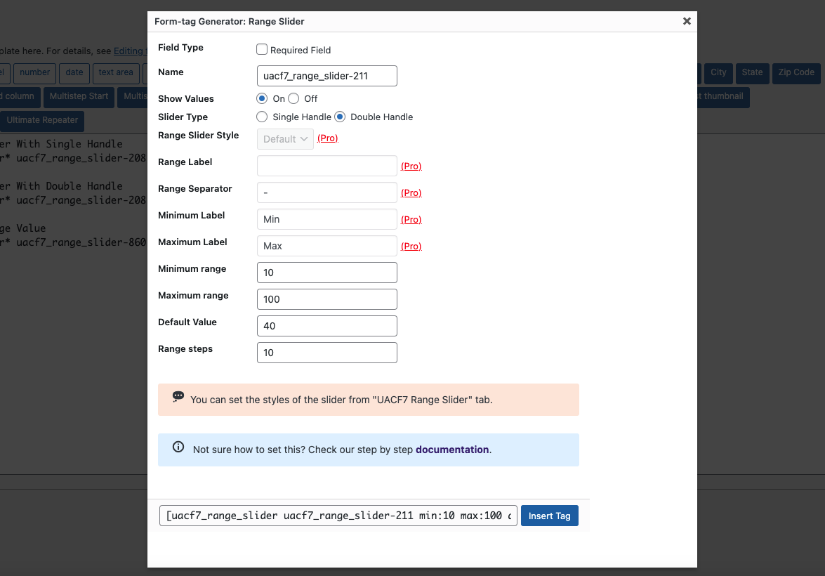 Range Slider (Settings)