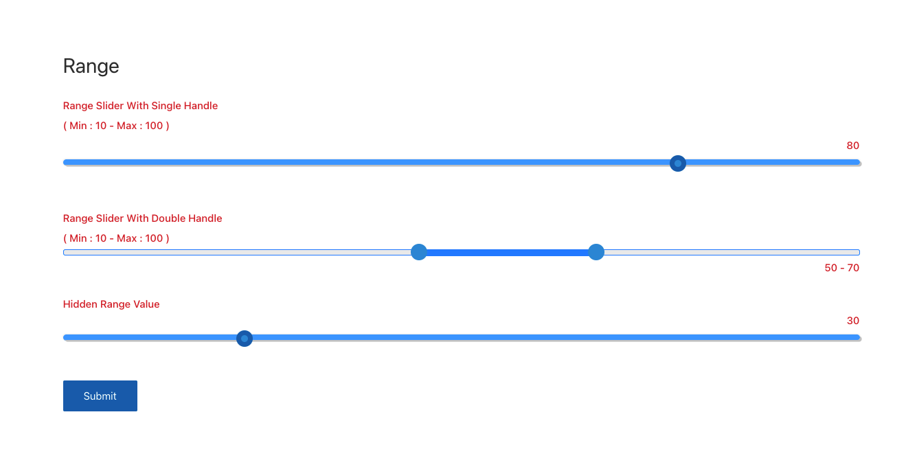 Range Slider (Form Example)