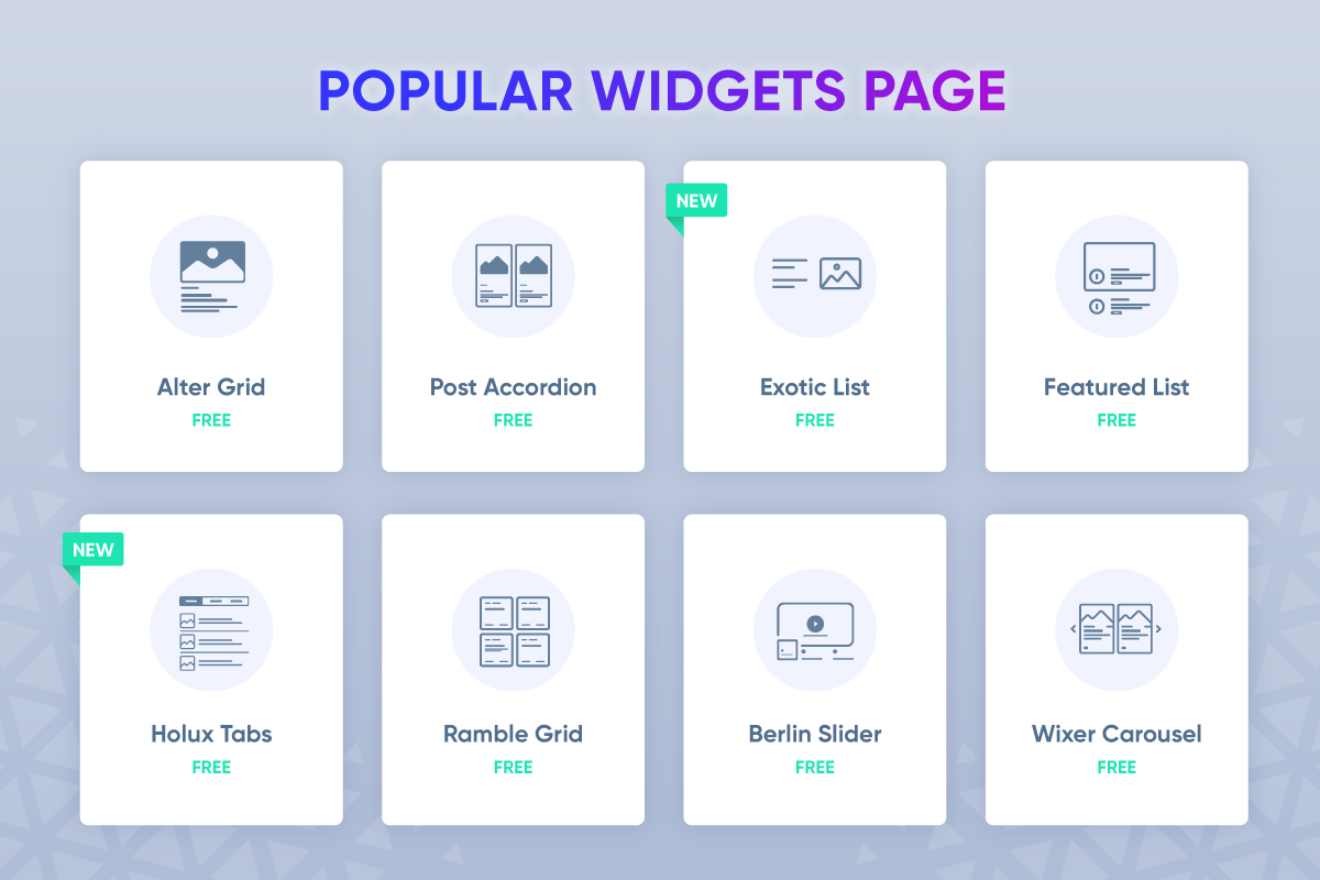 Popular widget list