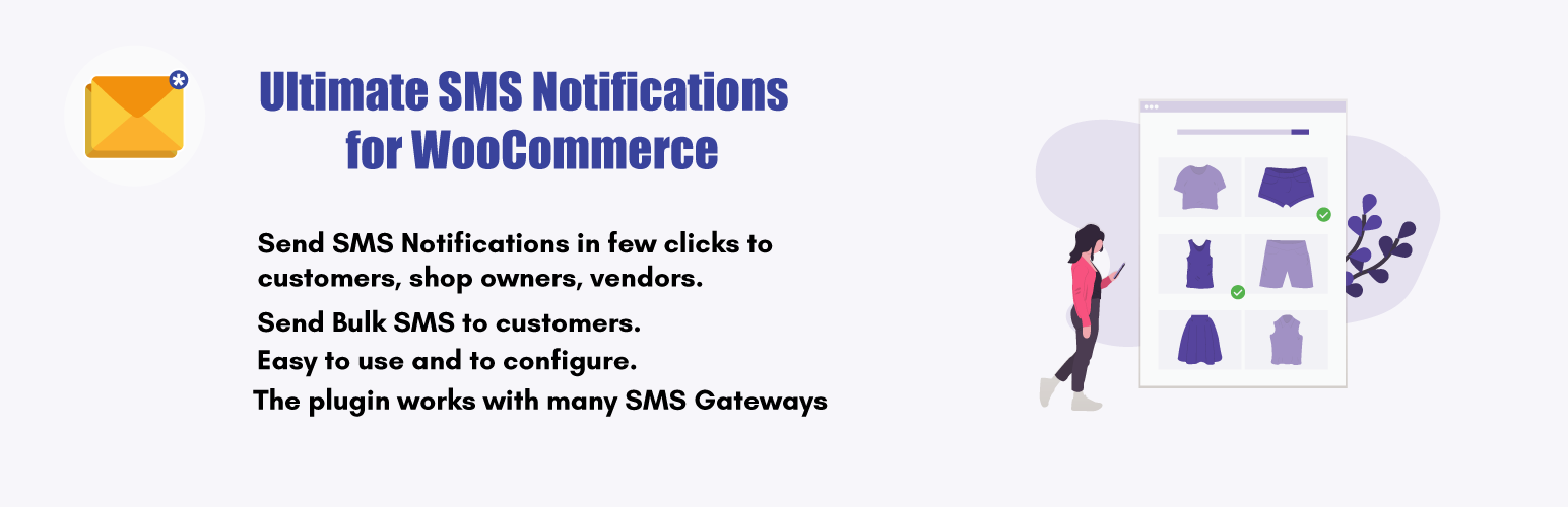 WordPress 外掛 Ultimate SMS Notifications for WooCommerce 的封面圖片。