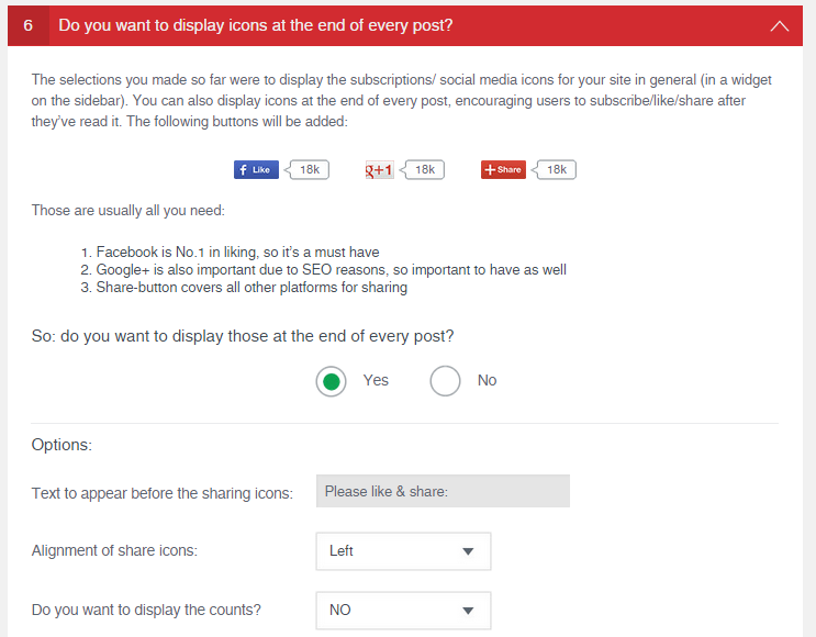<p>You can also add social share icons at the end of every post</p>