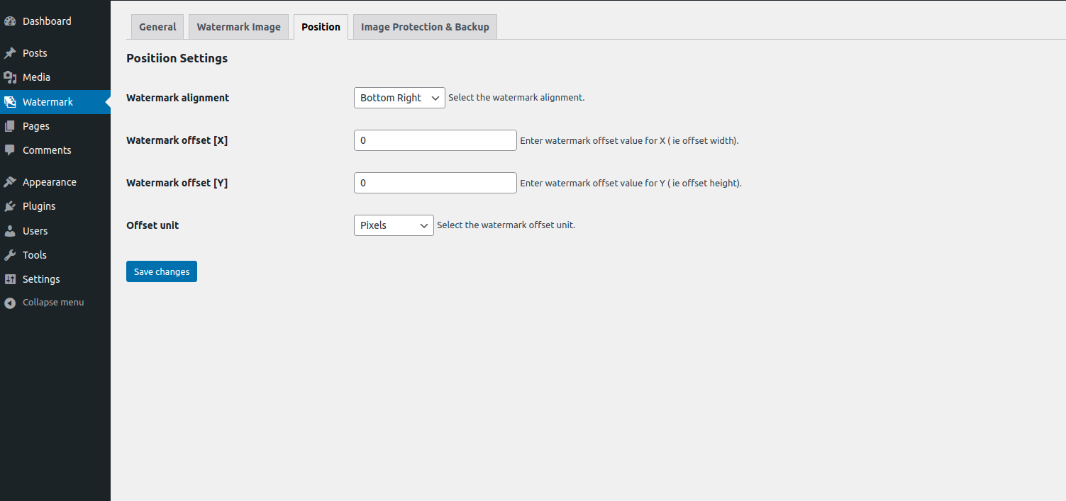 Position Settings