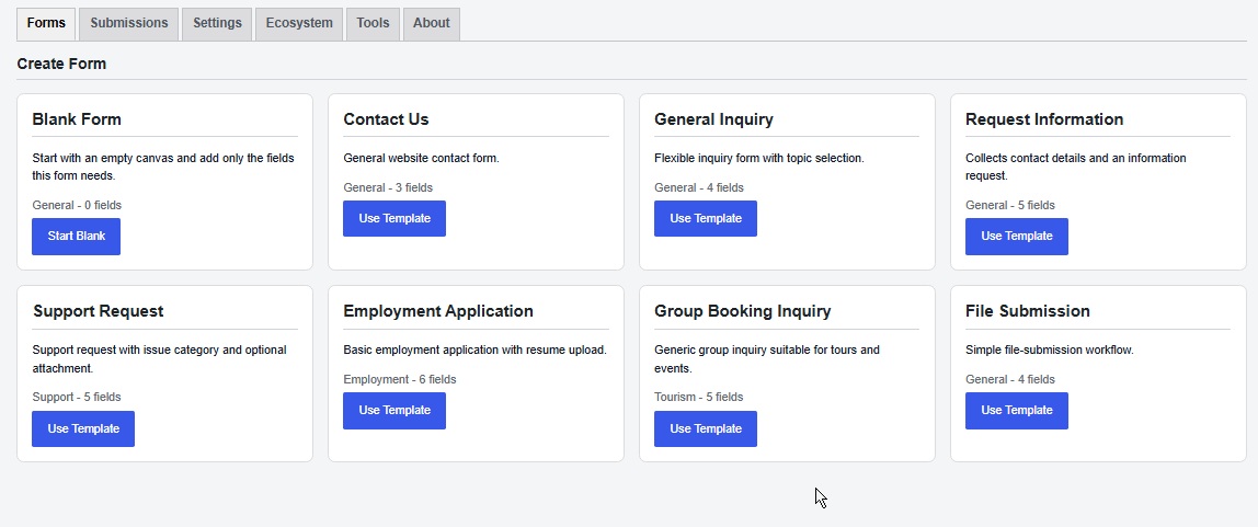 Create a form fast with ready-to-use templates, or start with a blank canvas.
