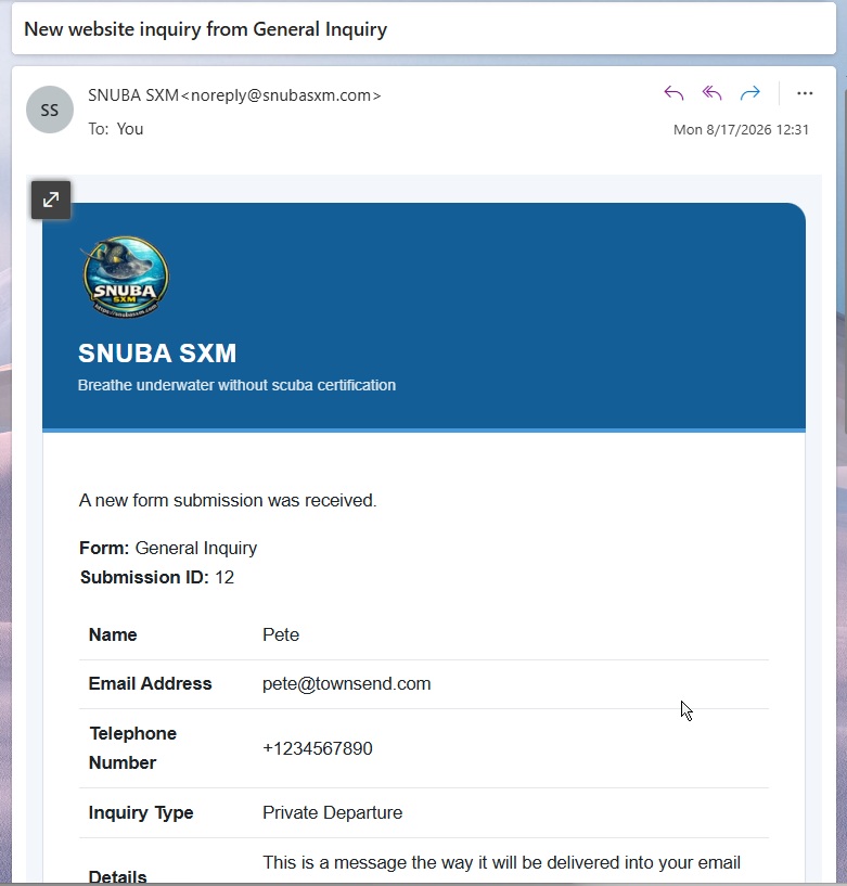 Notify your team and confirm with your visitor automatically using polished branded email notifications.