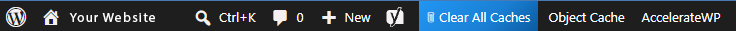 The "Clear All Caches" button in the admin bar.