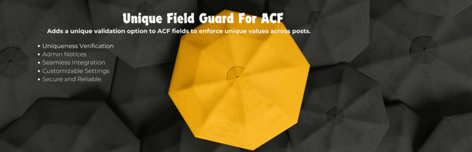 WordPress 外掛 Unique Field Guard For ACF 的封面圖片。