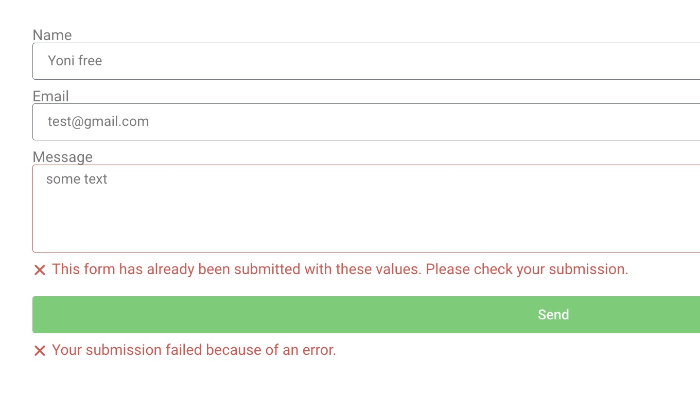 Unique Submissions settings in Elementor form widget