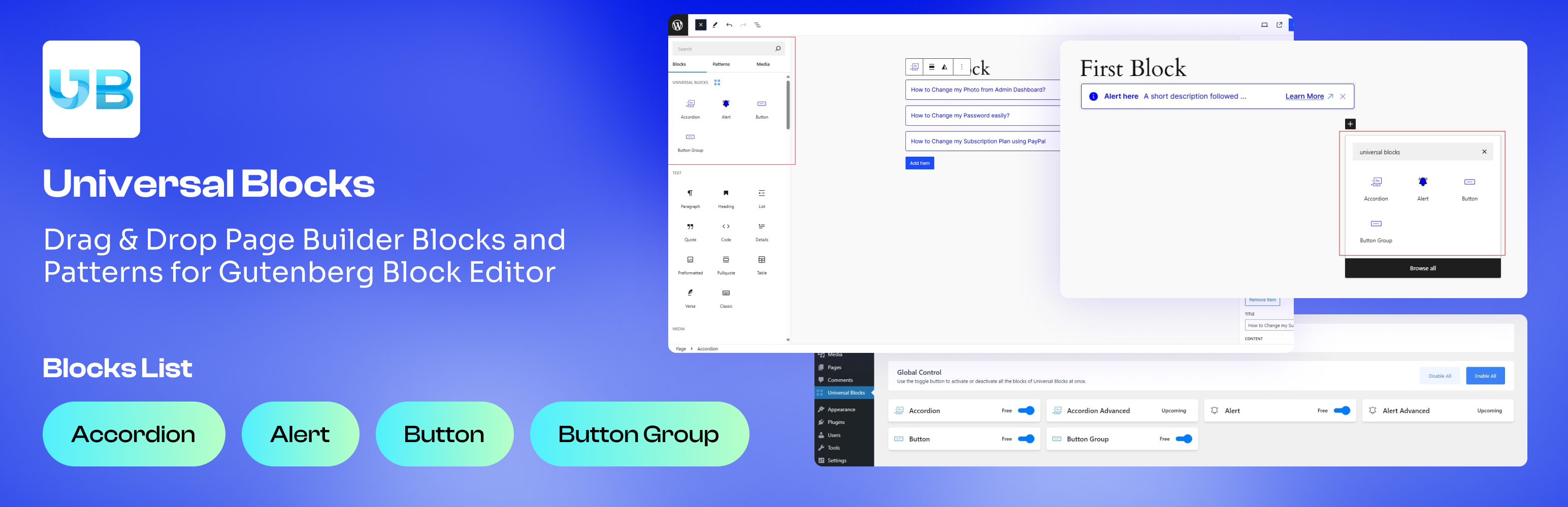 Universal Blocks &#8211; Drag &amp; Drop Page Builder Blocks and Patterns for Gutenberg Block Editor
