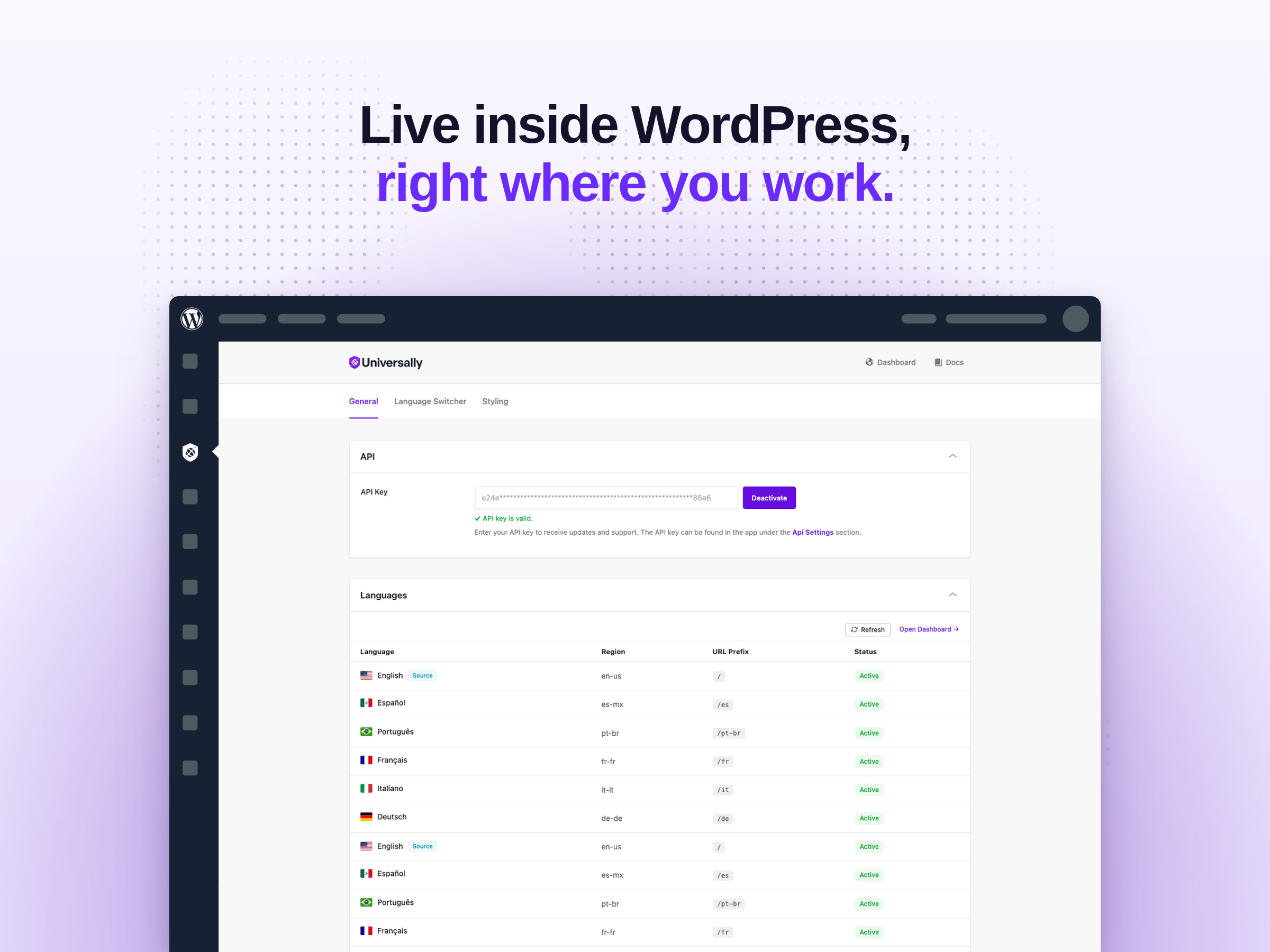 Universally – AI Translation &amp; Multilingual SEO: Translate Your Site into 110+ Languages
