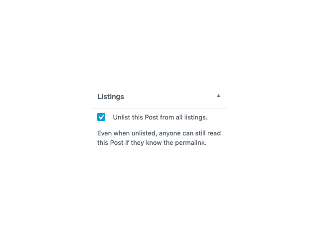 The setting that is shown on the edit post screen.