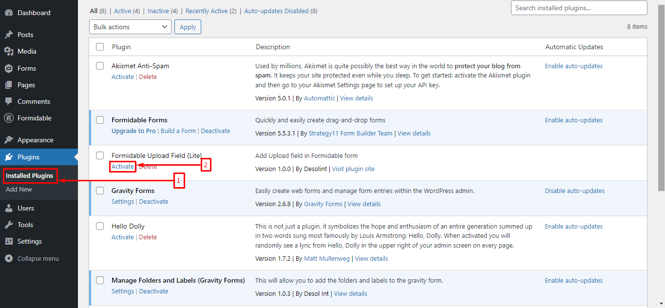 Install the plugin & activate it.