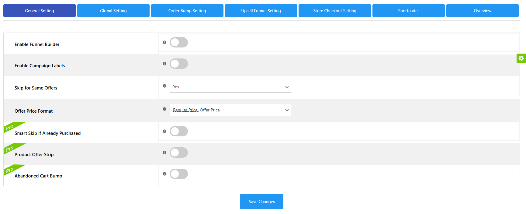 General settings