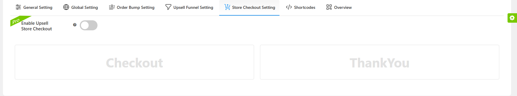 Store Checkout Settings