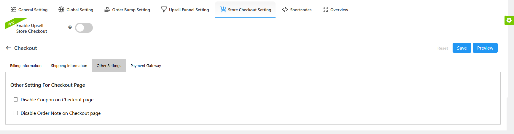 Store Checkout Settings – Checkout Page (Customize Other Settings)