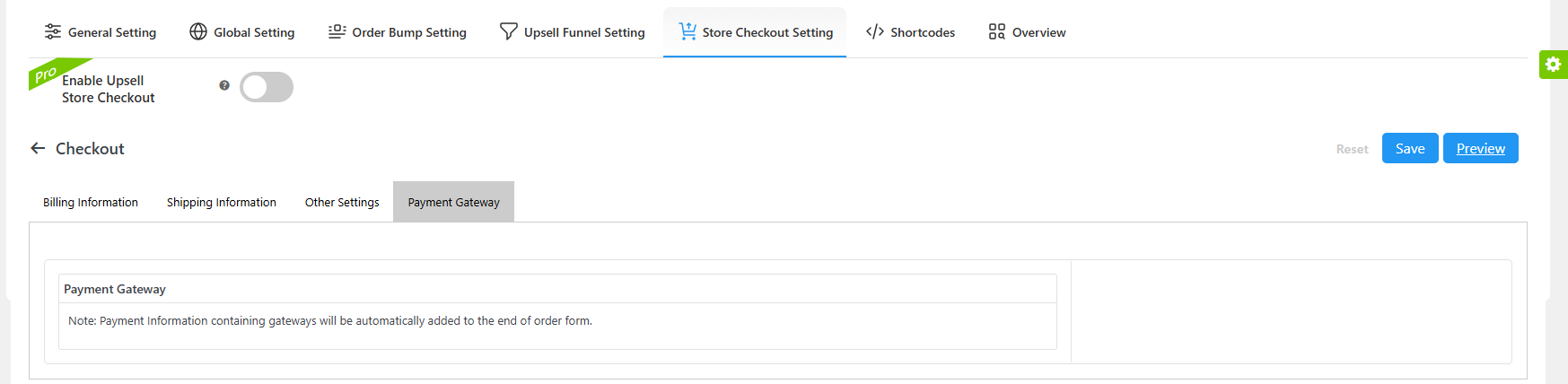 Store Checkout Settings – Checkout Page (Customize Payment Gateways)