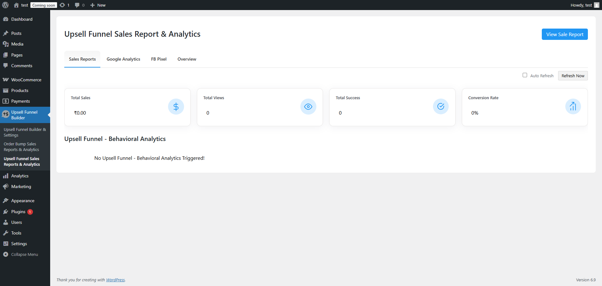 Upsell Funnel Sales Reports & Analytics – Upsell – Behavioral Analytics
