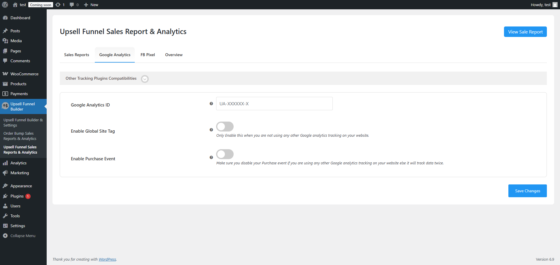Upsell Funnel Sales Reports & Analytics – Google Analytics