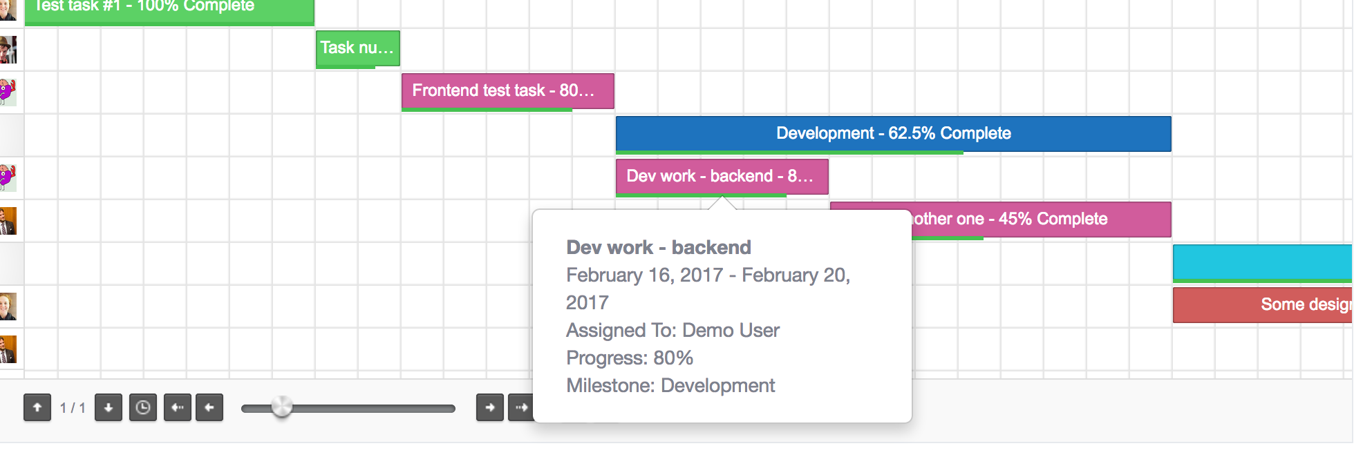 Close up of Project Timeline (premium extension)