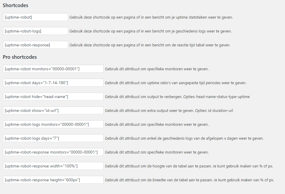 <p>Shortcode overview</p>