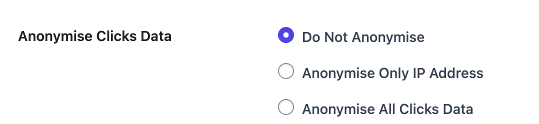 <p>Anonymize Clicks Data Setting</p>