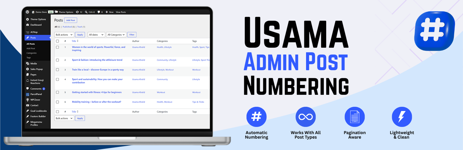 Usama Admin Post Numbering
