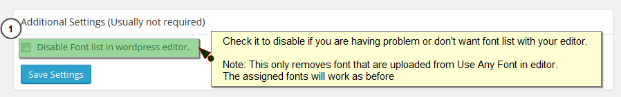 Screenshot #5. Disable font list in editor.