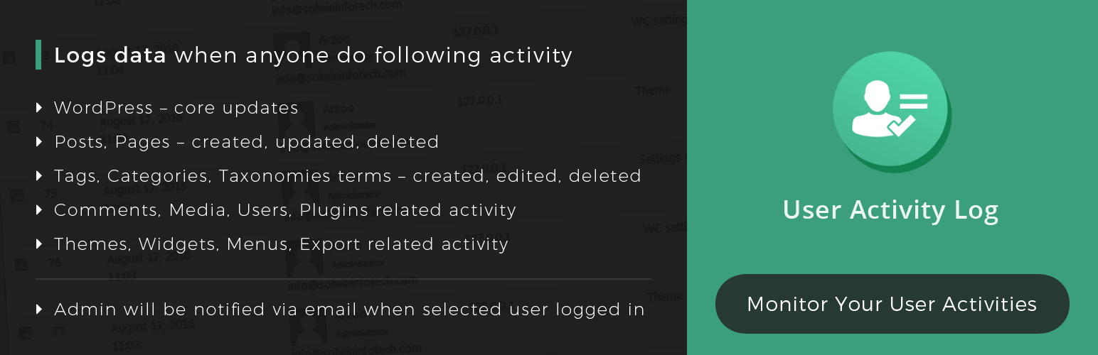 Product image for User Activity Log.