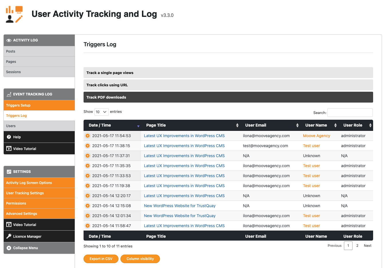 User Activity Tracking and Log – Plugin WordPress | WordPress.org tiếng Việt