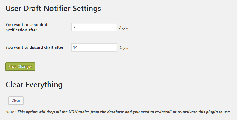 UDN Settings page.