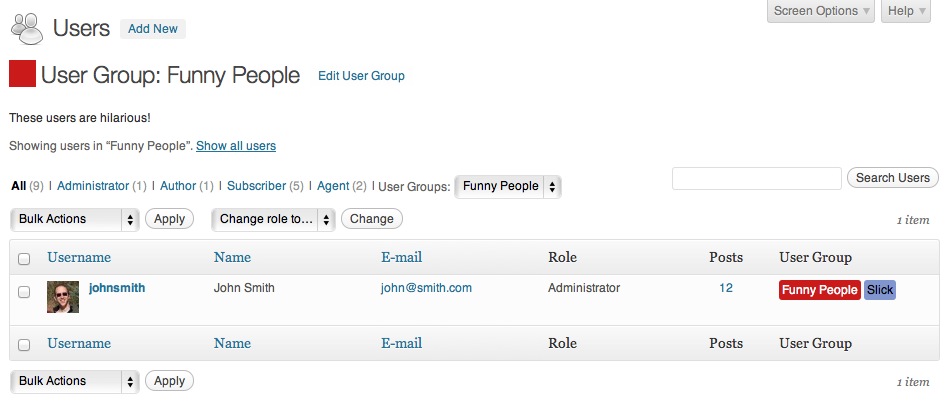 View all users in a group, as well as the group description