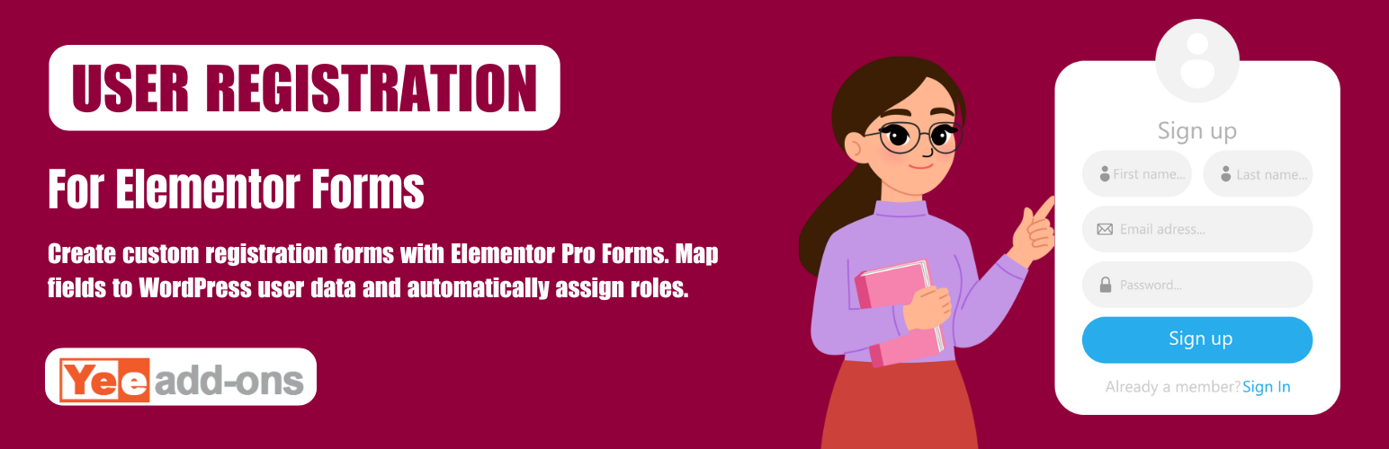 WordPress 外掛 User Registration for Elementor Forms 的封面圖片。