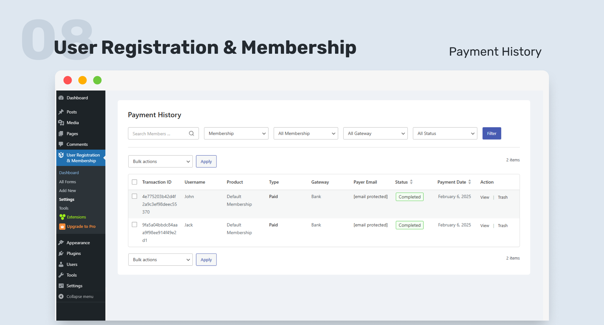 Payment History