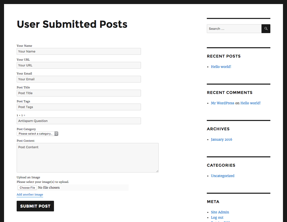 User Submitted Posts WordPress multi-author plugin