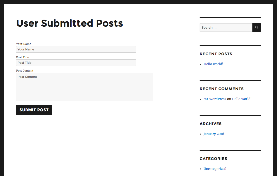 User Submitted Posts – Enable Users to Submit Posts from the Front End ...