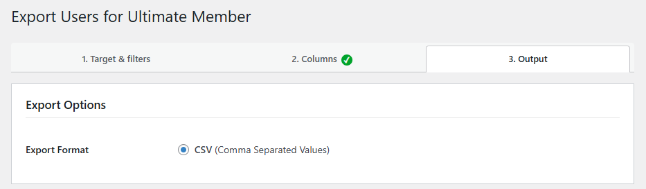 Export Users for Ultimate Member Amazon S3 export storage settings