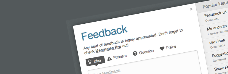 WordPress 外掛 Usernoise modal feedback / contact form 的封面圖片。