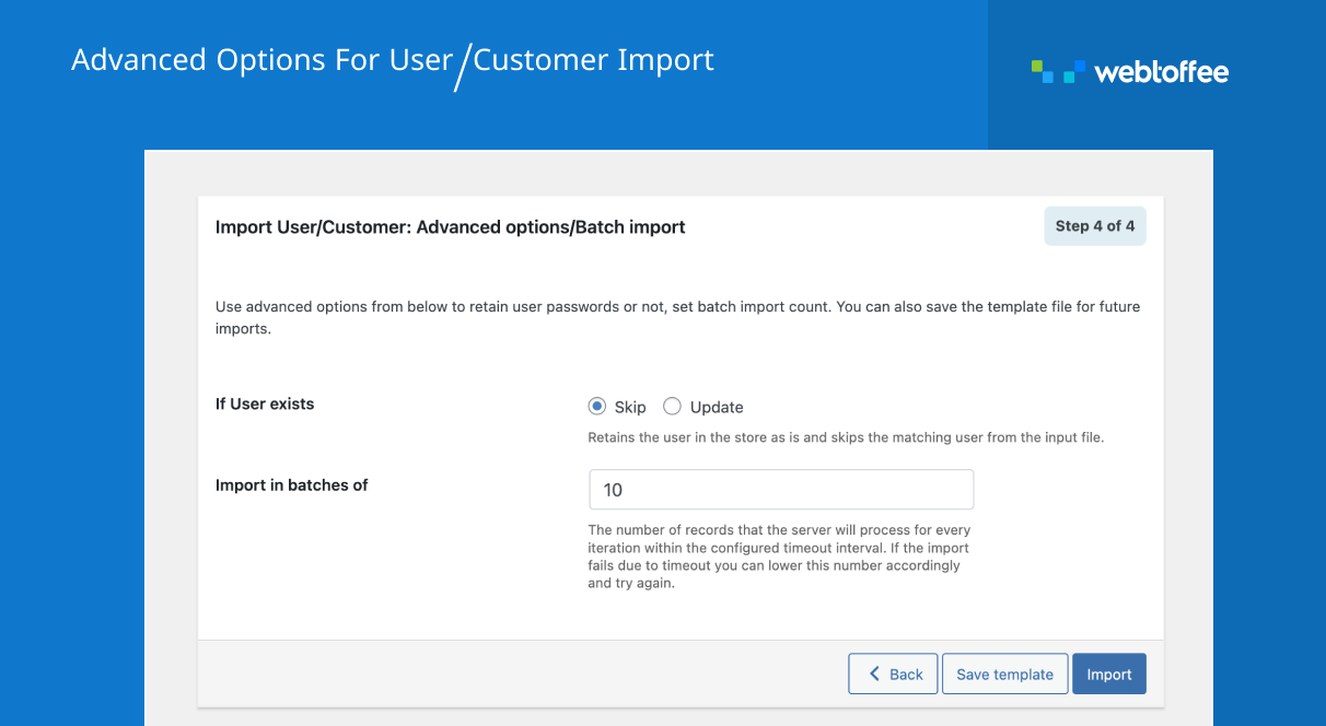 Advanced WordPress user import options and batch import