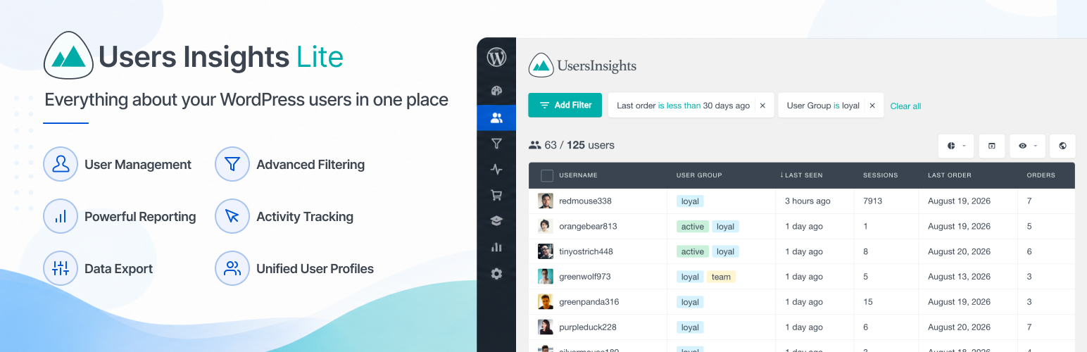 Users Insights Lite – User Management, Analytics & WooCommerce Reports