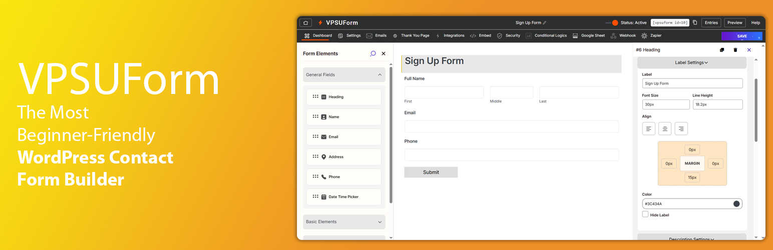 VPSUForm – Drag & Drop Contact Form Builder with Email Automation