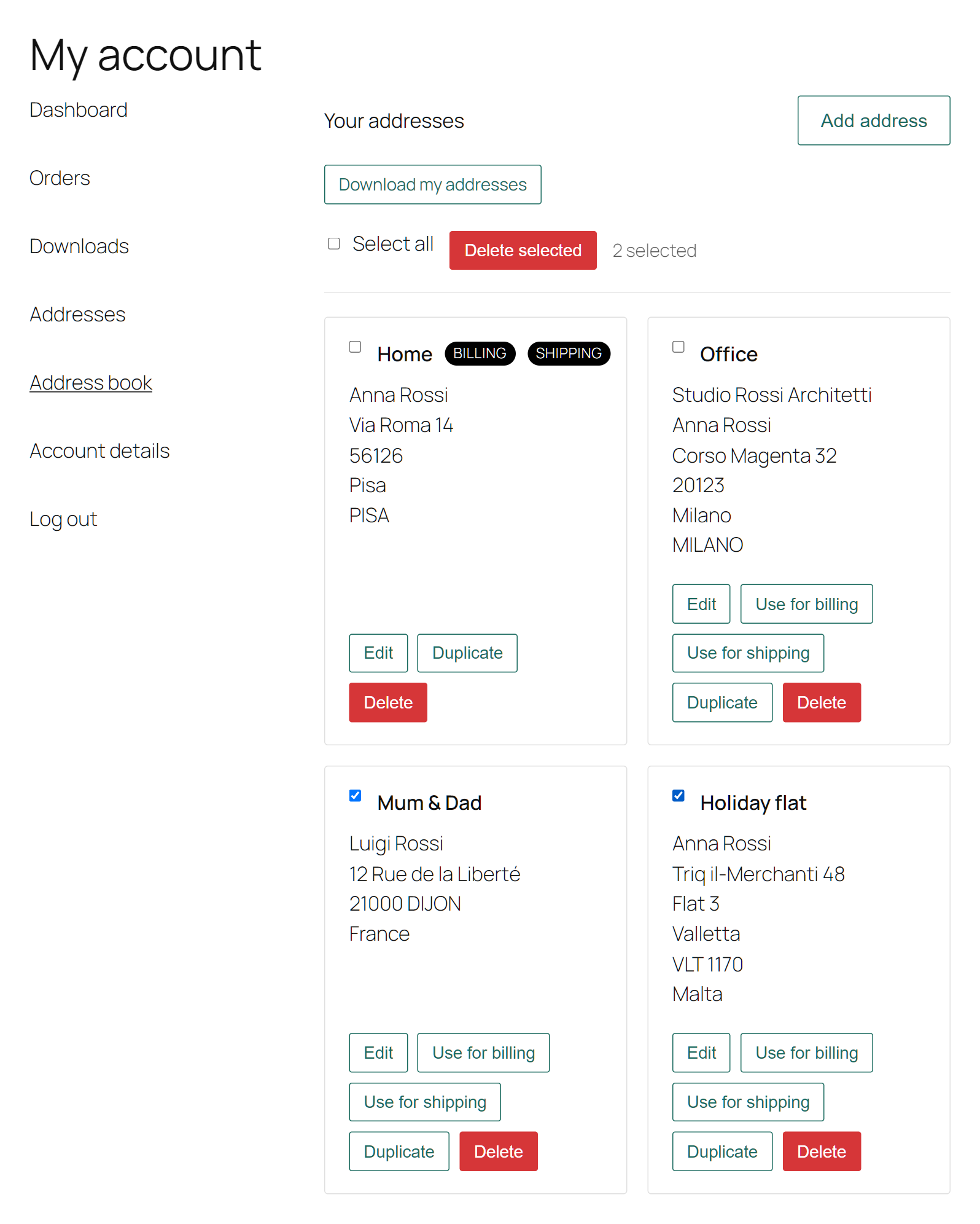 Vanquish Multiple Addresses for WooCommerce