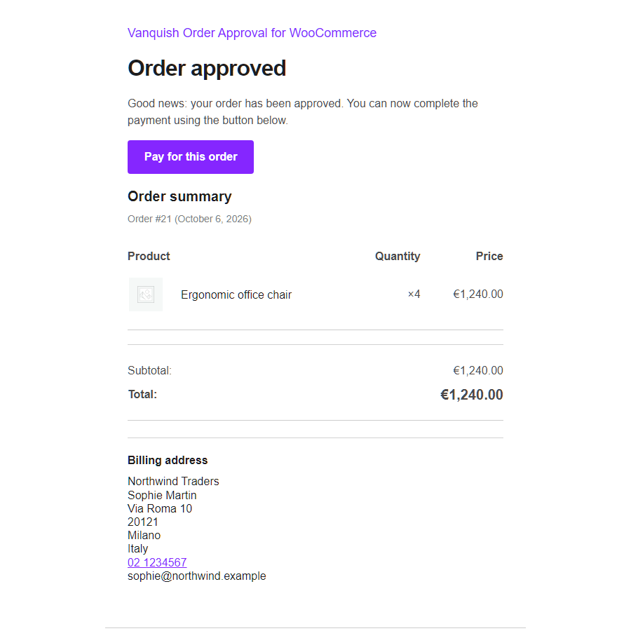 Vanquish Order Approval – Approve &amp; Reject Orders for WooCommerce