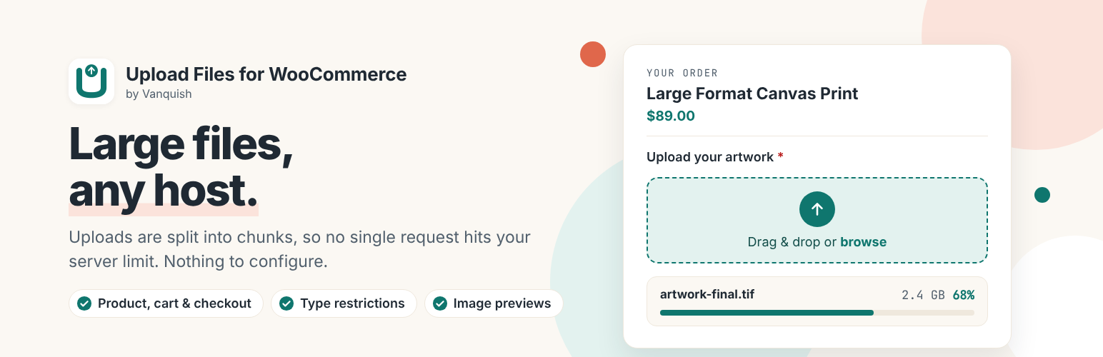 Vanquish Upload Files for WooCommerce preview