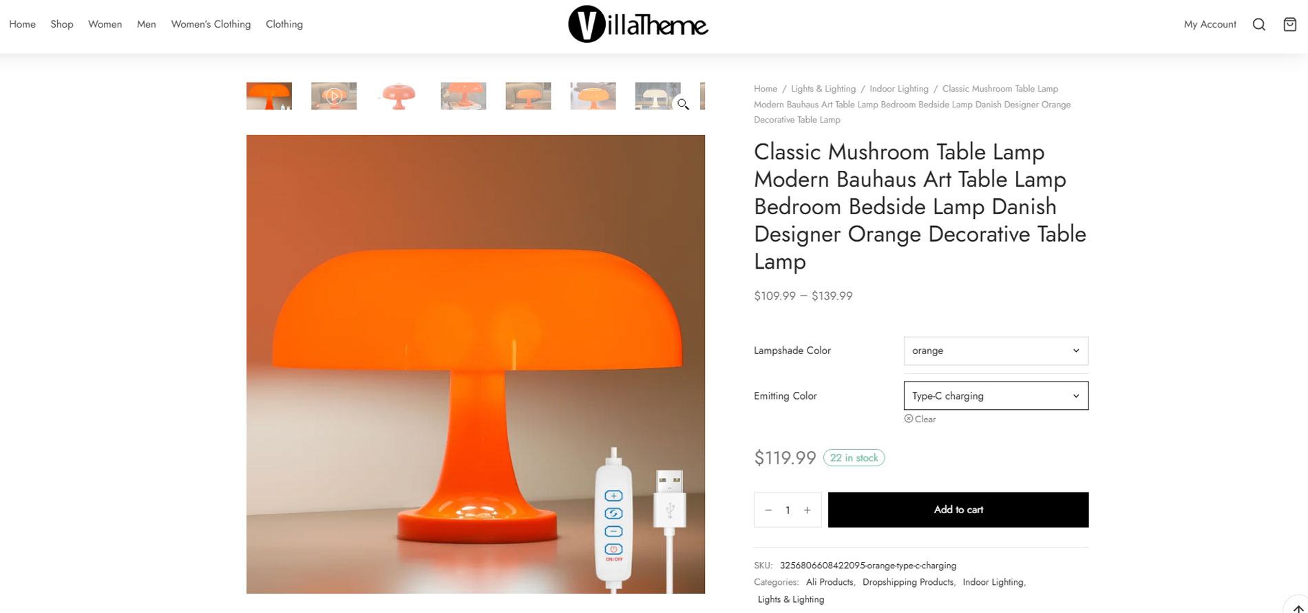 Show gallery with top thumbnails