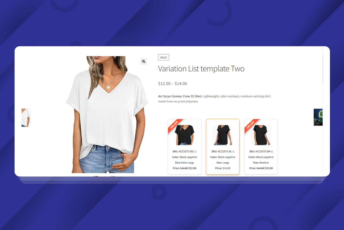 Variation List Template Two