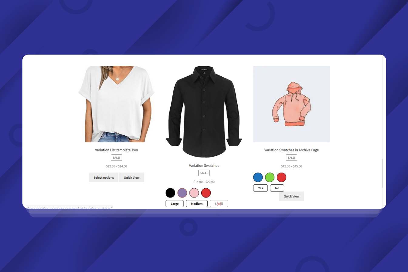 Variation Swatches in Archive Page