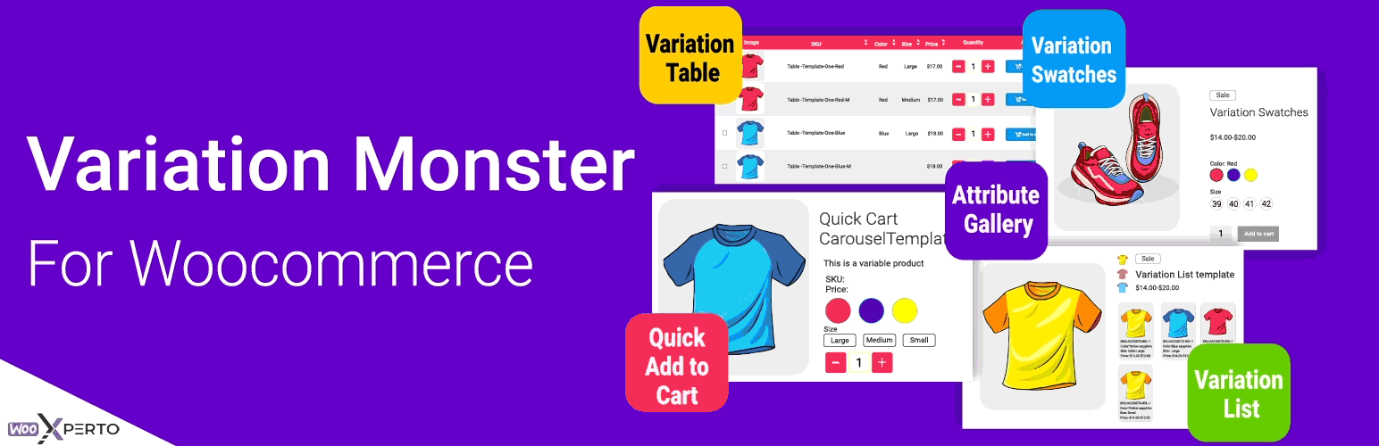 WordPress 外掛 Variation Monster For WooCommerce 的封面圖片。