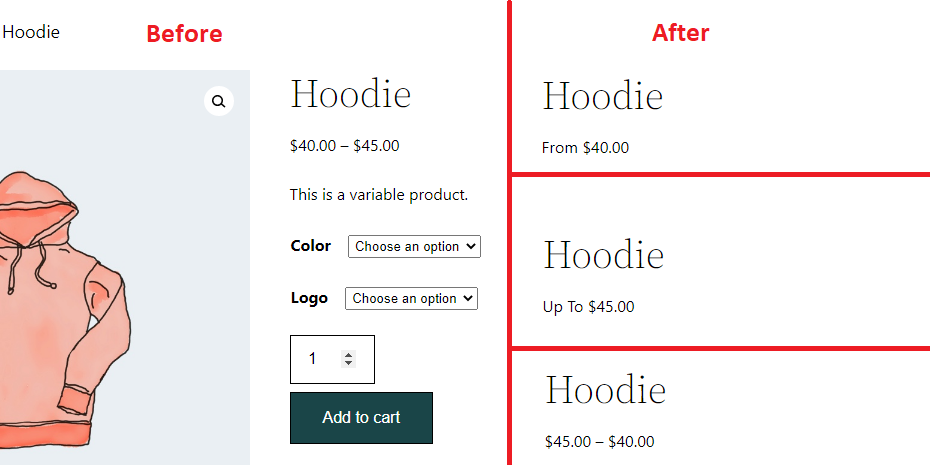 Before using our plugin and After your shop page will look like.