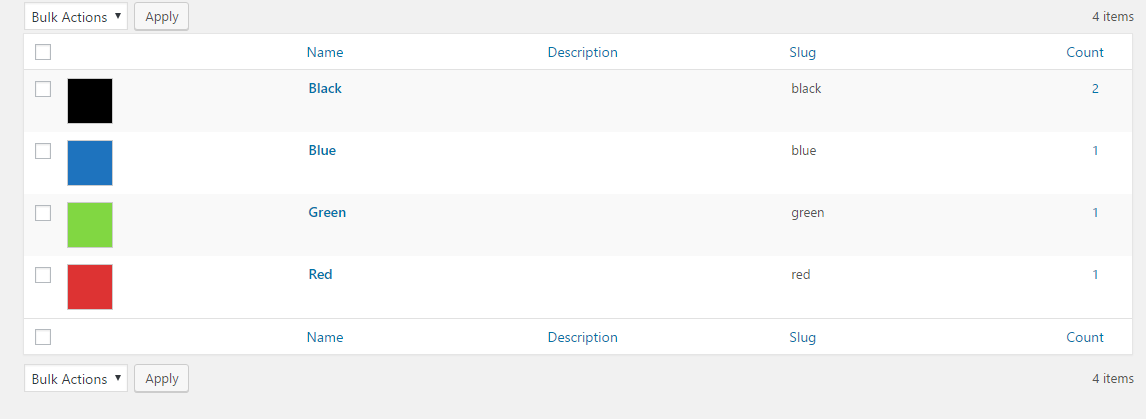 Term color picker for WooCommerce color attribute